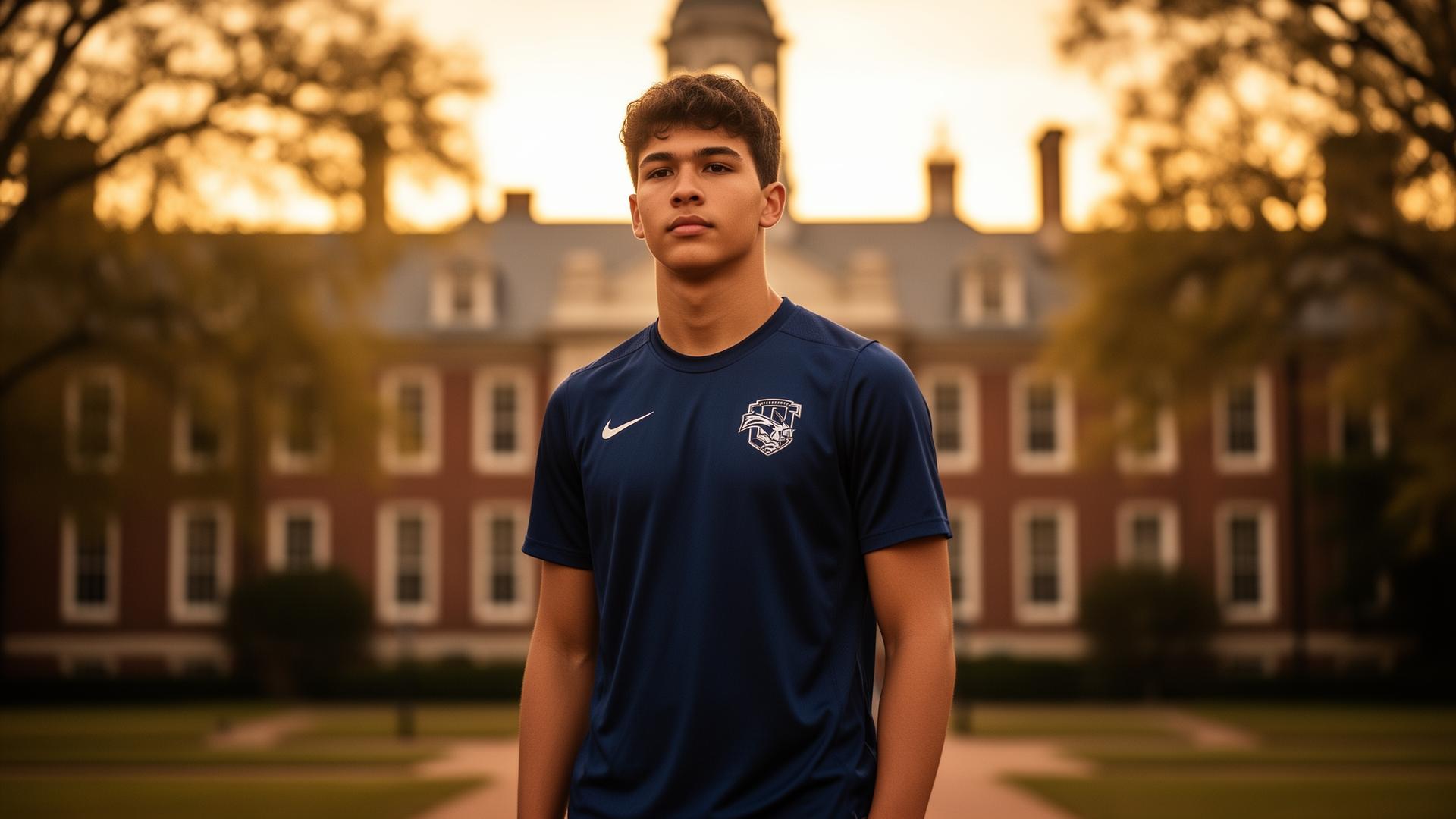 A university soccer athlete training